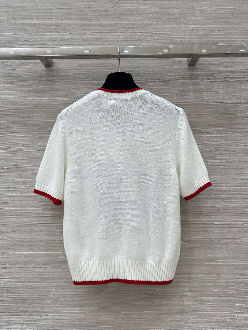 Dior Women's Floral embroidered Short sleeves Sweater D38017