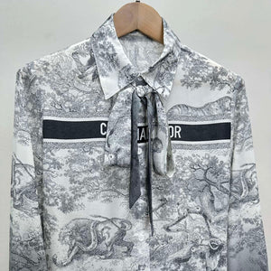 Dior Women's ink painting printed silk shirt D60990 - S - View 2