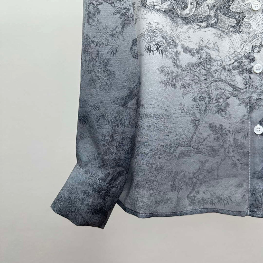 Dior Women's ink painting printed silk shirt D60990