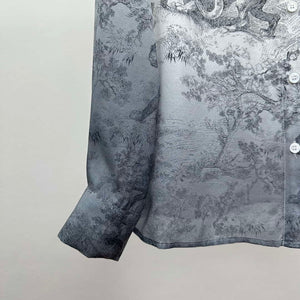 Dior Women's ink painting printed silk shirt D60990 - S - View 6