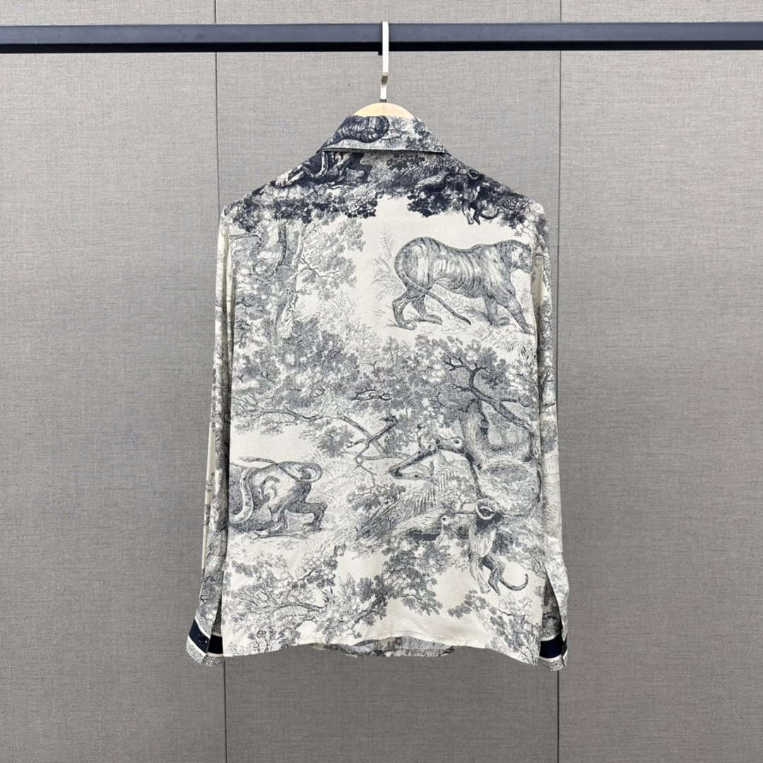 Dior Women's ink painting printed silk shirt D60991