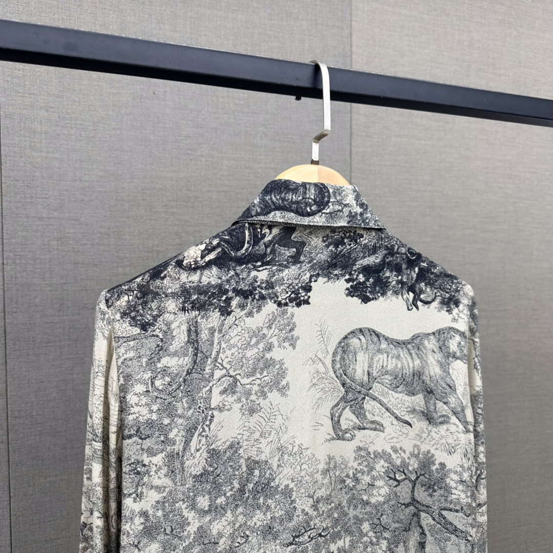 Dior Women's ink painting printed silk shirt D60991