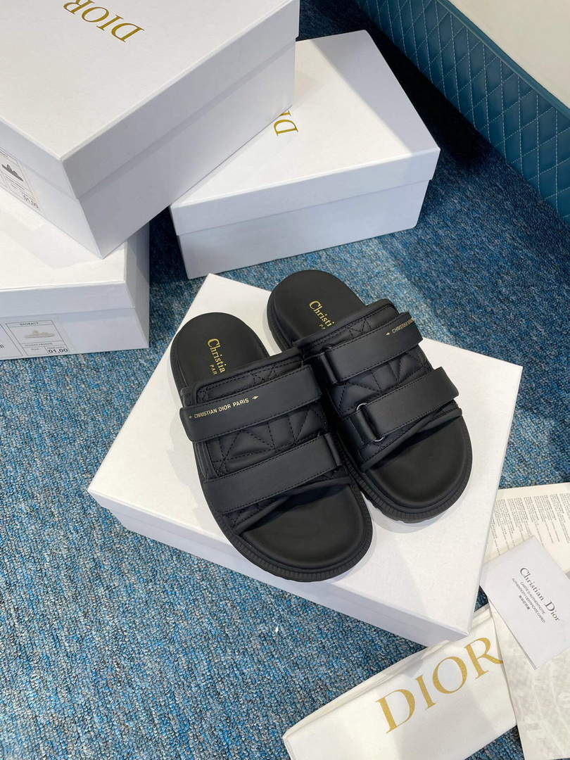 Dior Women's Shoes DIO(R) Evolution Slide Quilted Cannage KCQ716CQC Black