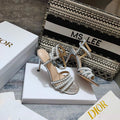 Dior Women's Shoes dior gem heeled sandal KCQ701PRM Silver