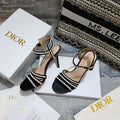 Dior Women's Shoes dior gem heeled sandal KCQ701PRM Black