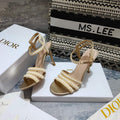 Dior Women's Shoes dior gem heeled sandal KCQ701PRM Gold