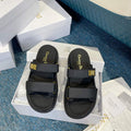 Dior Women's Shoes Dioract Slide Black Lambskin KCQ718LAB - 35 - View 1