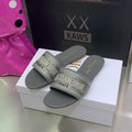 Dior Women's Shoes Dway Slide Diamond Embroidered KCQ166ERC Gray