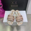 Dior Women's Shoes Diamond Embroidered Dway Slide KCQ209TJE Light pink