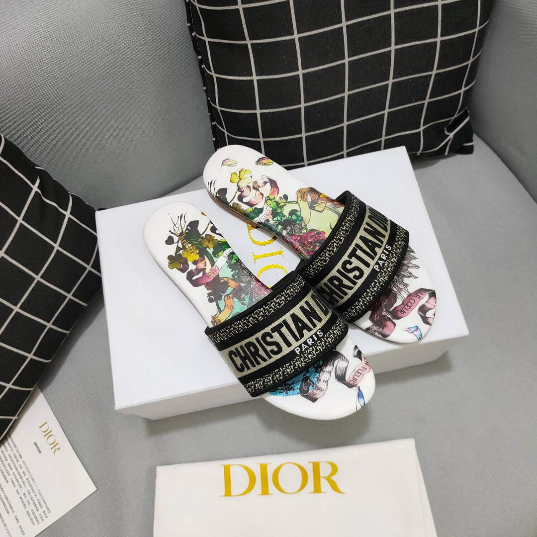 Dior Women's Slippers Designer Dior Sandals Flats Shoes D81204