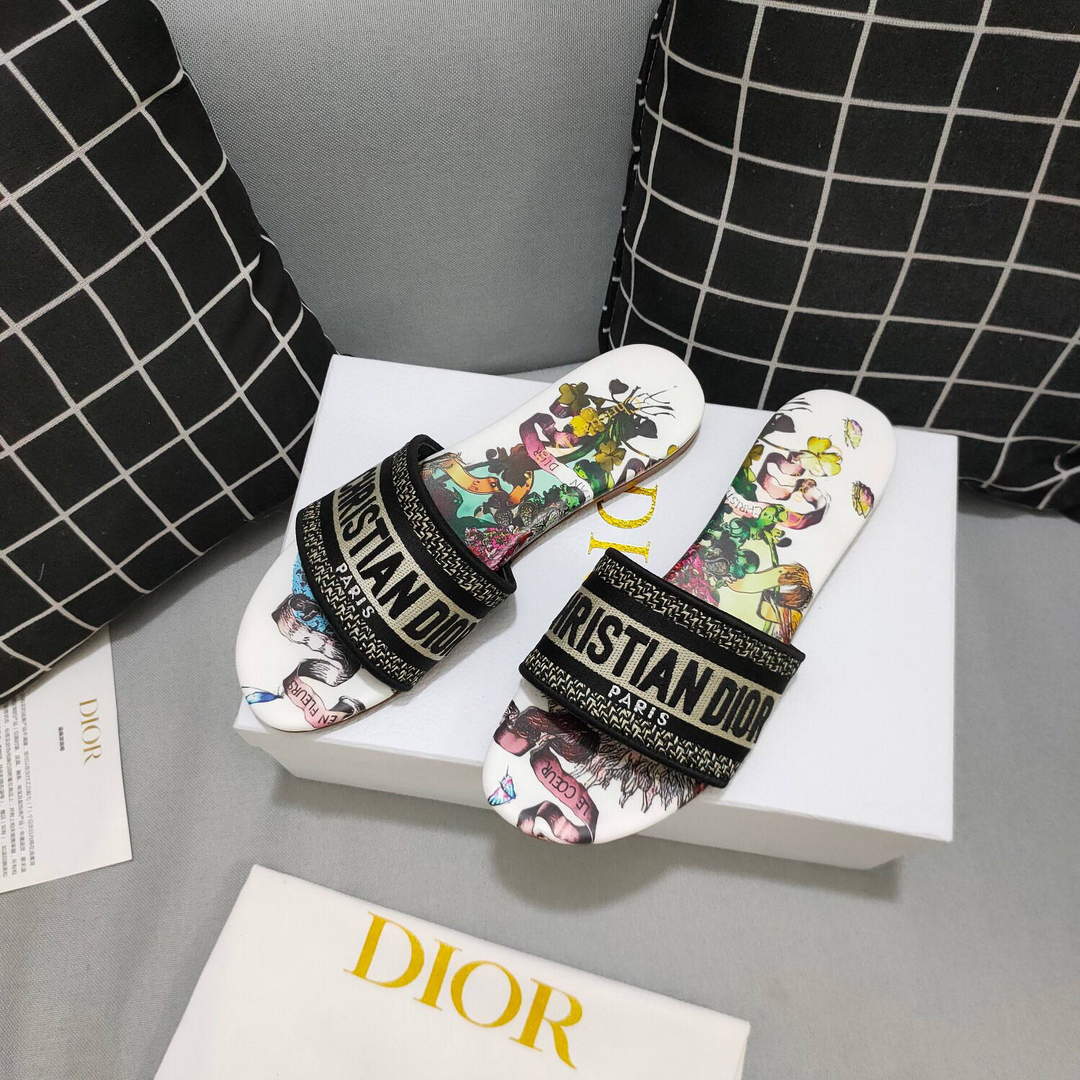 Dior Women's Slippers Designer Dior Sandals Flats Shoes D81204