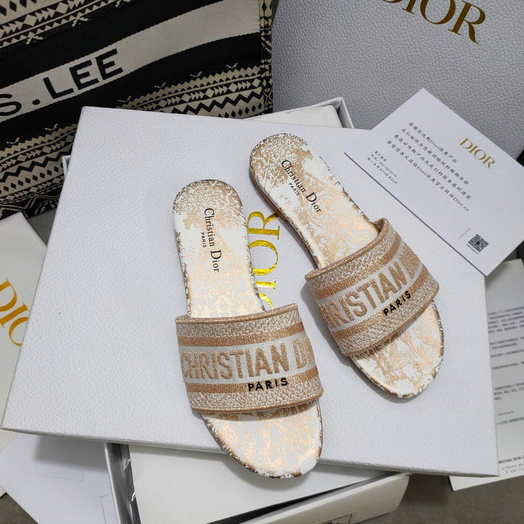Dior Women's Slippers Designer Dior Sandals Flats Shoes D81206