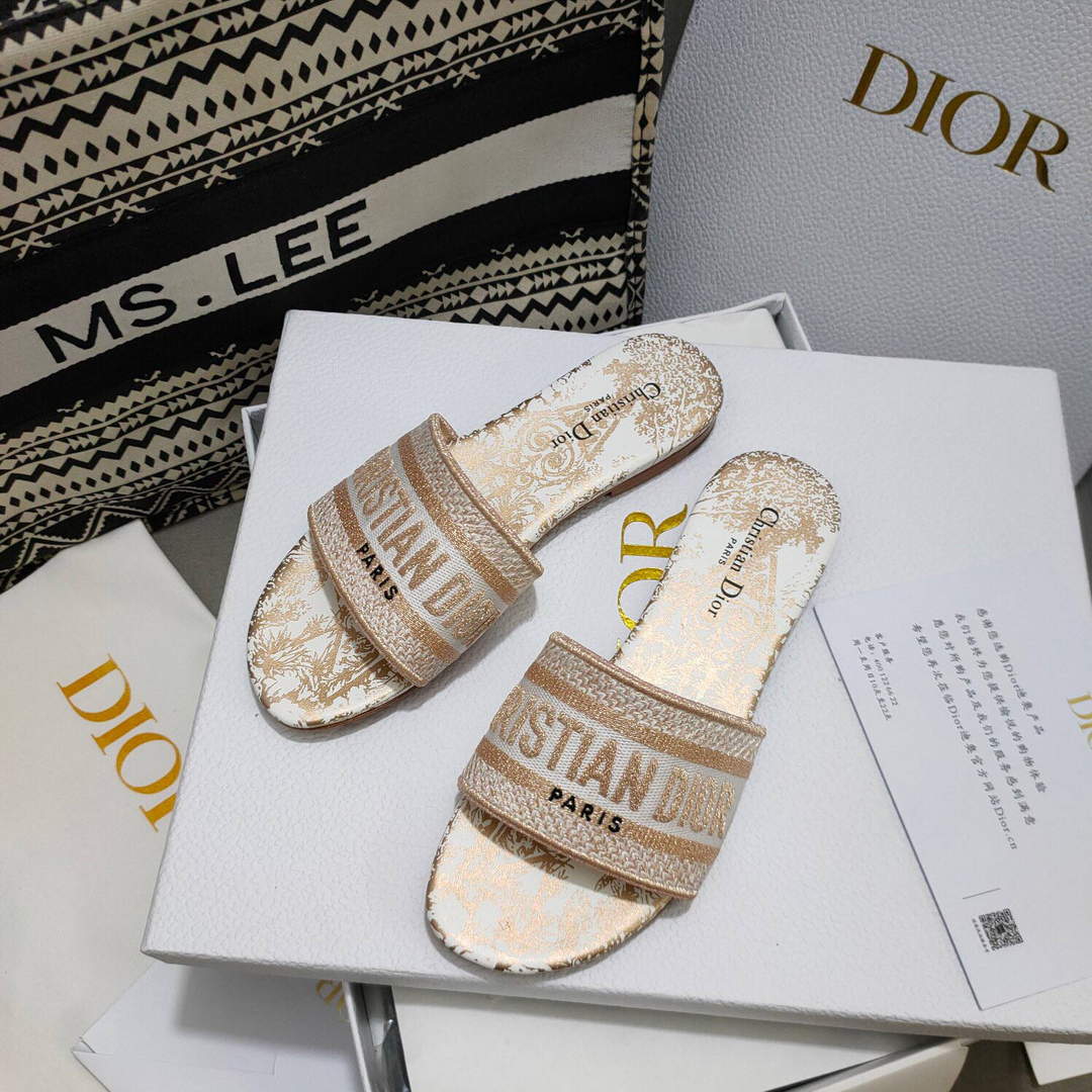 Dior Women's Slippers Designer Dior Sandals Flats Shoes D81206