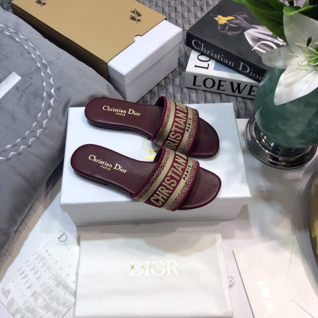 Dior Women's Slippers Designer Dior Sandals Flats Shoes D81209