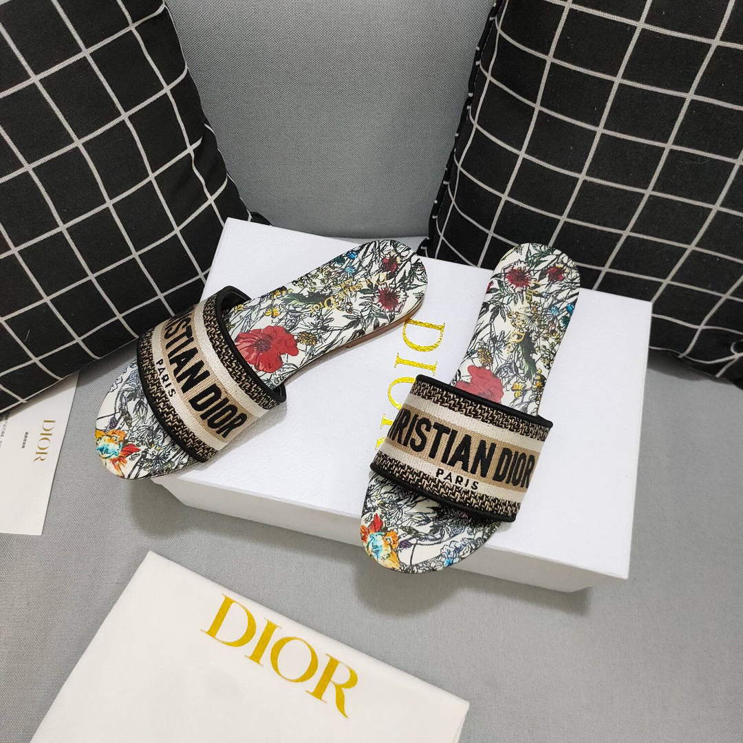 Dior Women's Slippers Designer Dior Sandals Flats Shoes D81200