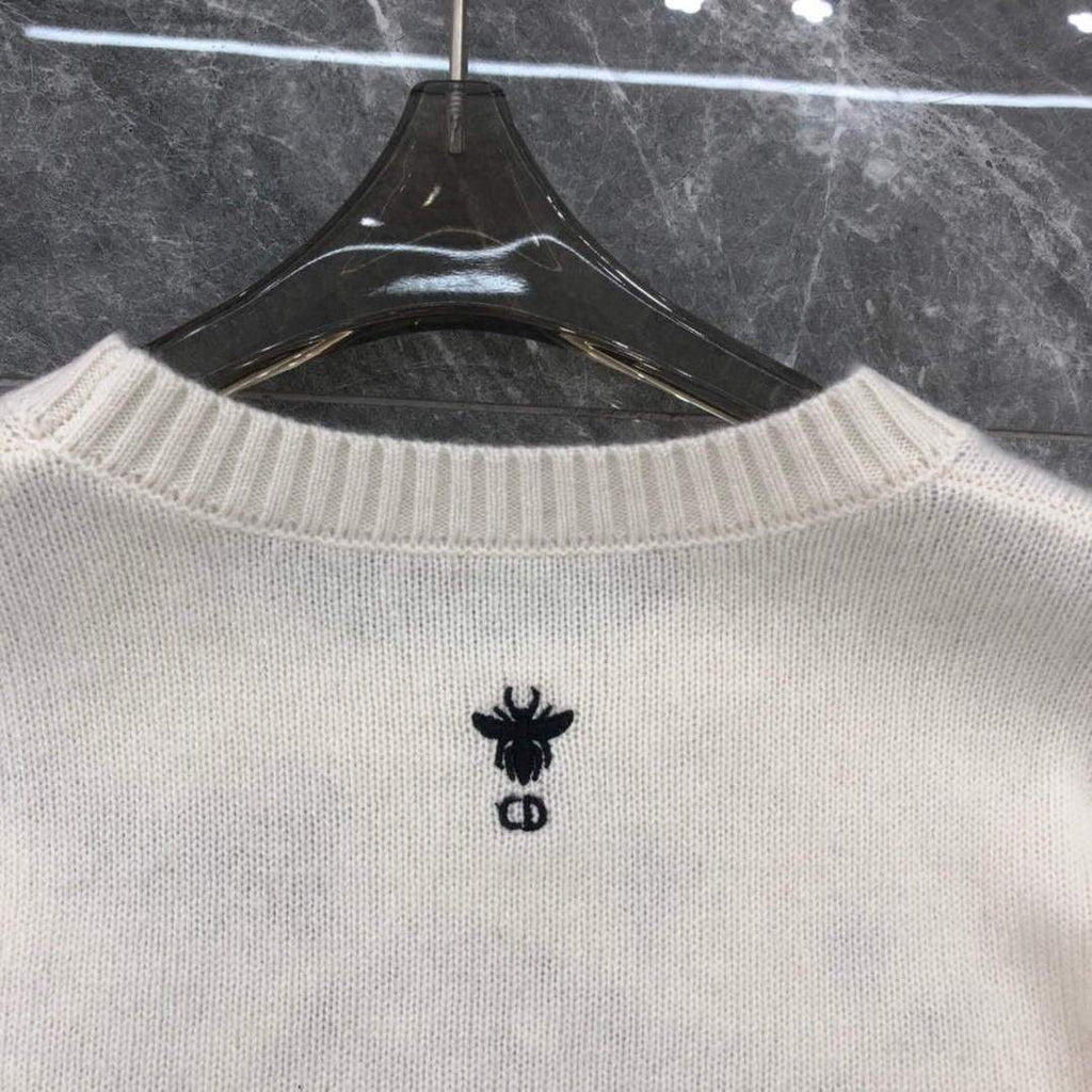 Dior 154S32 Women's Sweaters Designer Dior Ecru Dior Des Vents Cashmere 38109