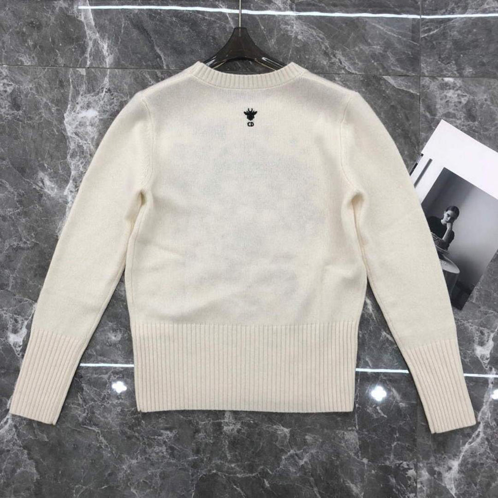 Dior 154S32 Women's Sweaters Designer Dior Ecru Dior Des Vents Cashmere 38109