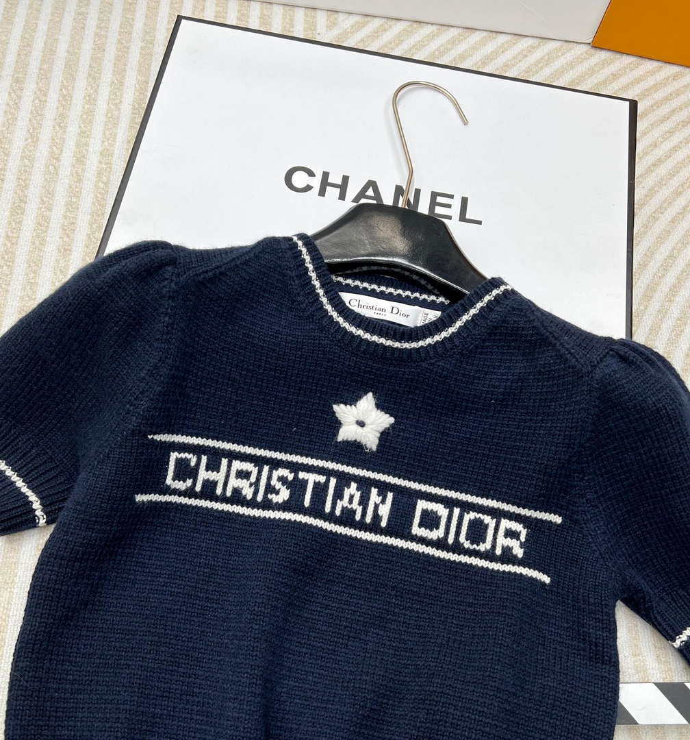Dior Women's T-shirt Fashion Clothing D82701 Five-star embroidered short sleeves