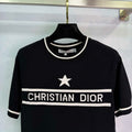 Dior Women's T-shirt Fashion Clothing D82703 Five-star embroidered short sleeves
