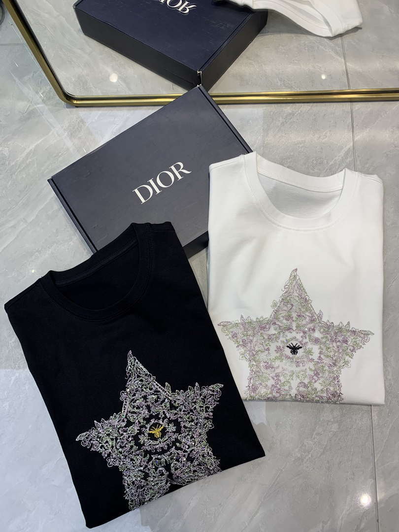 Dior Women's T-shirt Fashion Clothing embroidery D82614