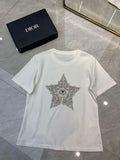 Dior Women's T-shirt Fashion Clothing embroidery D82614