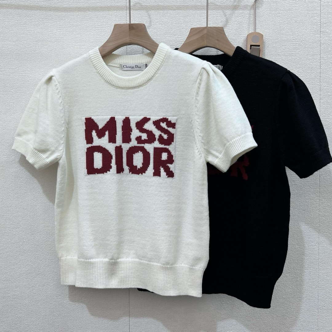 Dior Women's T-shirt Fashion Clothing Rabbit fur D82603