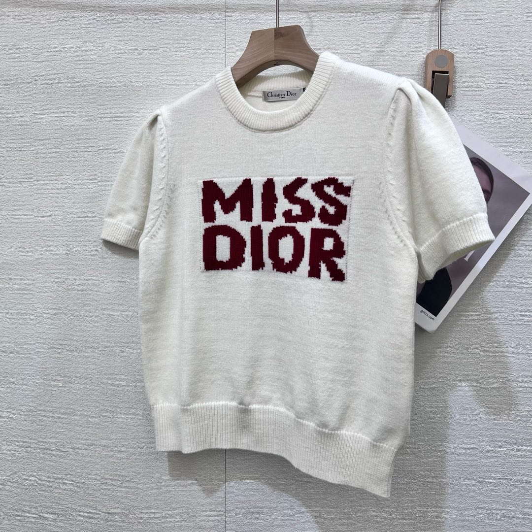 Dior Women's T-shirt Fashion Clothing Rabbit fur D82603