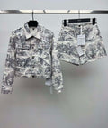 Dior Women's Tracksuit Casual Printed denim set Clothing D39004