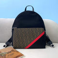 Fendi 2381 Backpack Black Fendi Nylon Shoulders Backpack 7VZ042 Black with red - Default Title - View 1