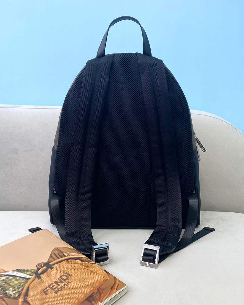 Fendi 2381 Backpack Black Fendi Nylon Shoulders Backpack 7VZ042 Black - Default Title - View 2