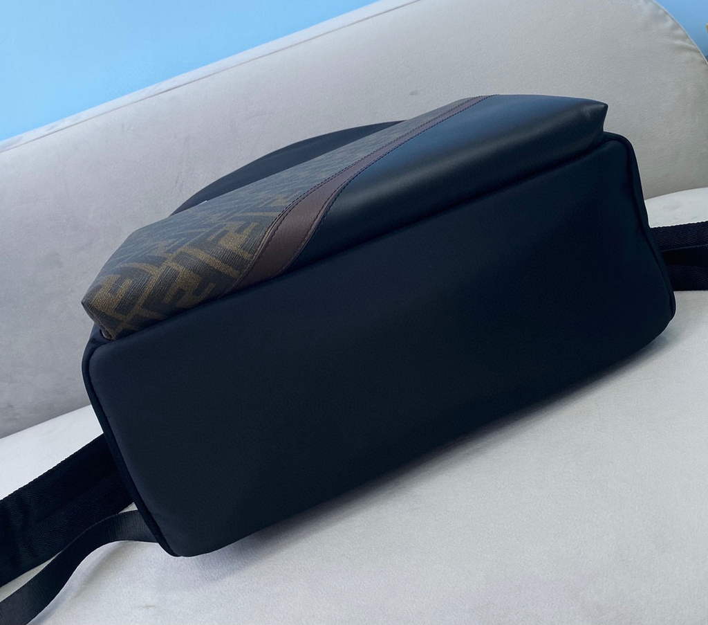 Fendi 2381 Backpack Black Fendi Nylon Shoulders Backpack 7VZ042 Black