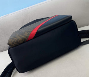 Fendi 2381 Backpack Black Fendi Nylon Shoulders Backpack 7VZ042 Black with red - Default Title - View 3