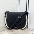 Fendi 655 Fendi Moonlight Shoulder Saddle Leather Bag Black - luxibagsmall
