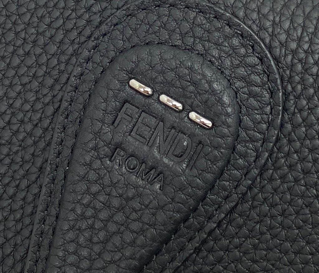 Fendi 655 Fendi Moonlight Shoulder Saddle Leather Bag Black - luxibagsmall