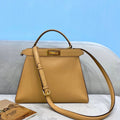 Fendi 70193 Peekaboo ISEEU MEDIUM Apricot Leather Bag - luxibagsmall
