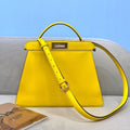 Fendi 70193 Peekaboo ISEEU MEDIUM Yellow Leather Bag - luxibagsmall