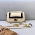 Fendi 70213 Easy Baguette Leather Handbag White - luxibagsmall