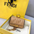 Fendi 7AR844 Nano Baguette Charm Apricot Nappa Leather - luxibagsmall