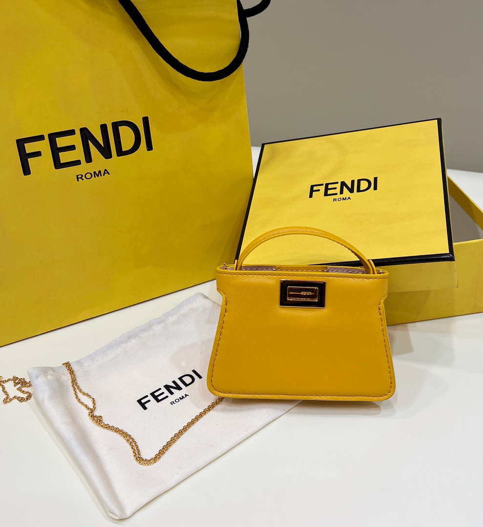 Fendi 7AR993 FENDI PICO PEEKABOO Charm 8385 Yellow - Default Title - View 1