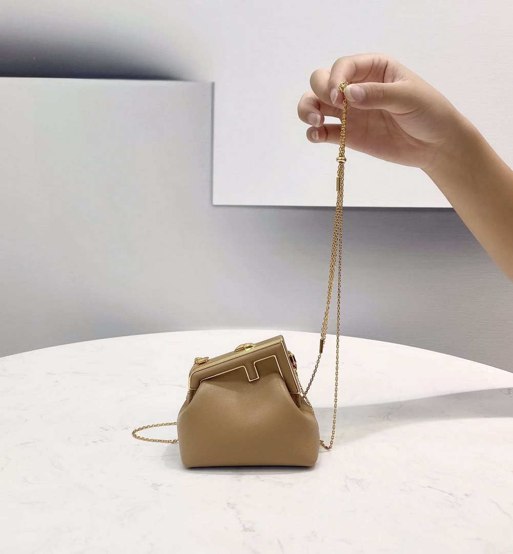 Fendi 7AS051 Nano Fendi First Charm Charm in Apricot nappa leather - Default Title - View 3