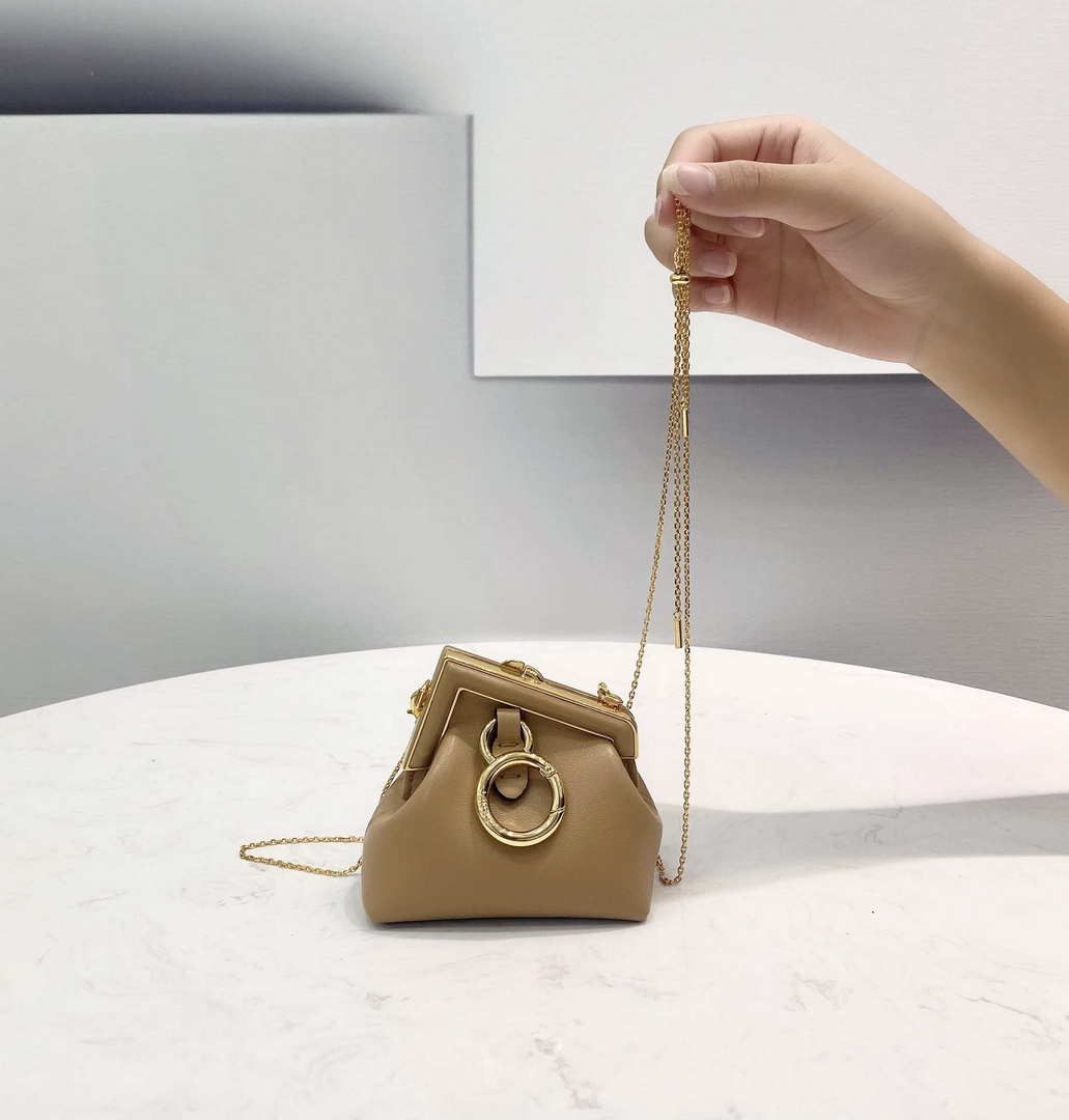 Fendi 7AS051 Nano Fendi First Charm Charm in Apricot nappa leather - Default Title - View 4