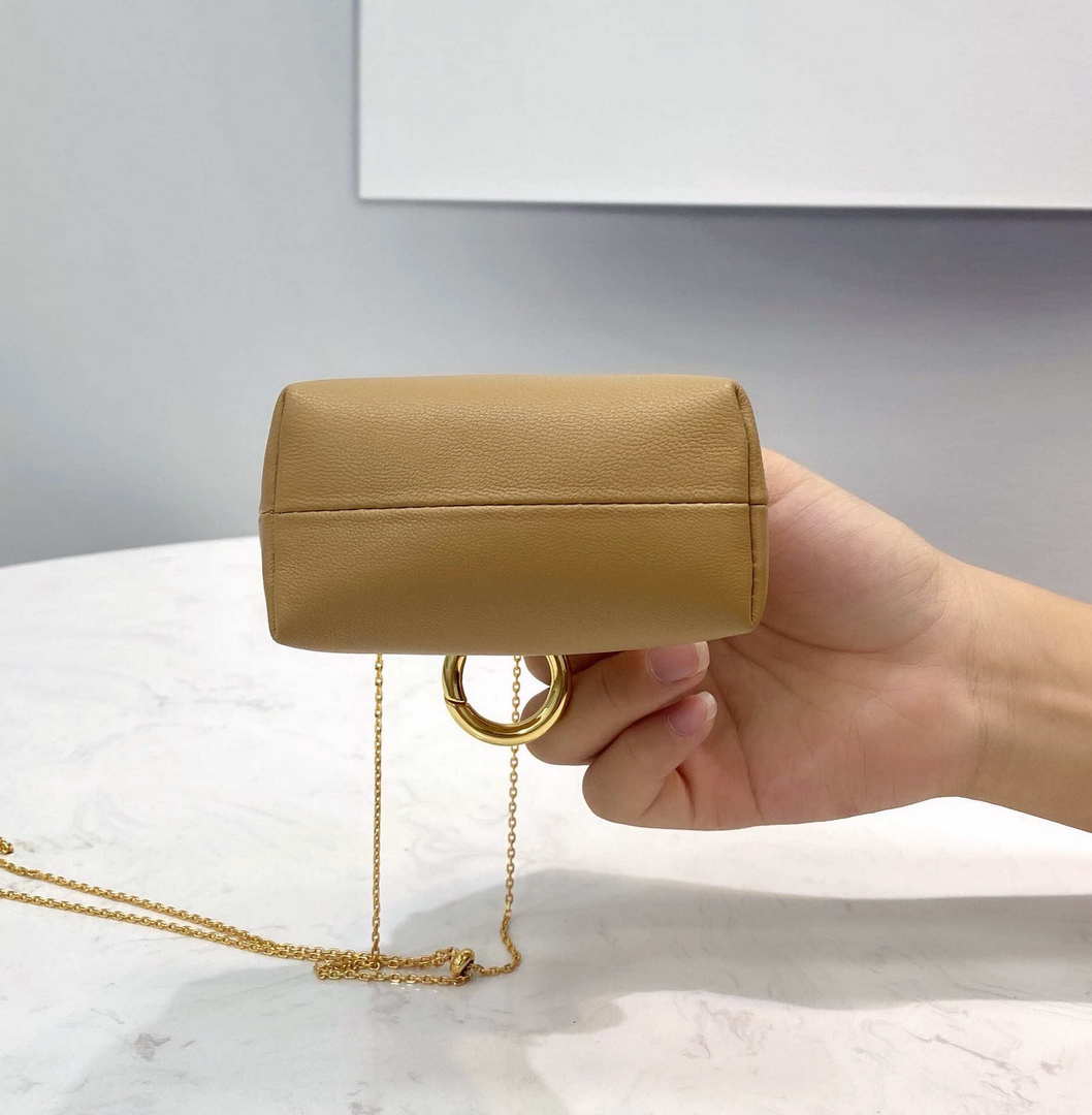 Fendi 7AS051 Nano Fendi First Charm Charm in Apricot nappa leather - Default Title - View 6