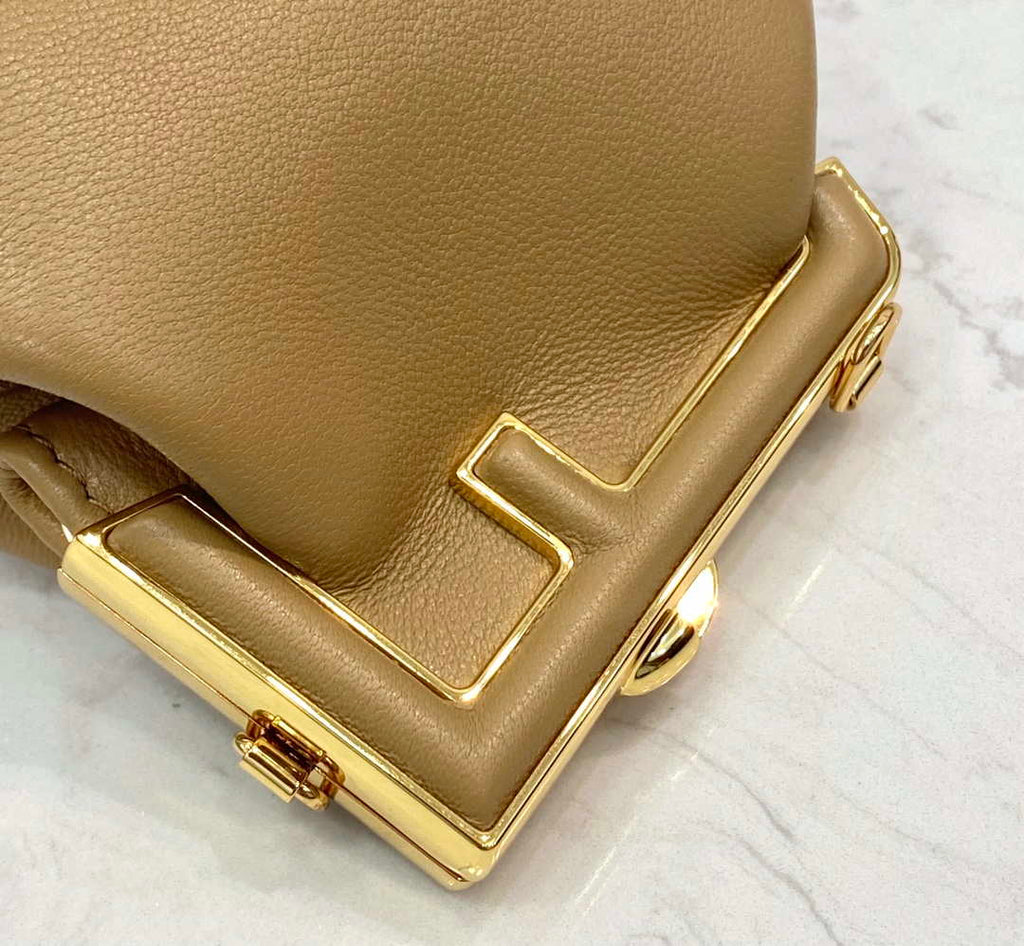 Fendi 7AS051 Nano Fendi First Charm Charm in Apricot nappa leather