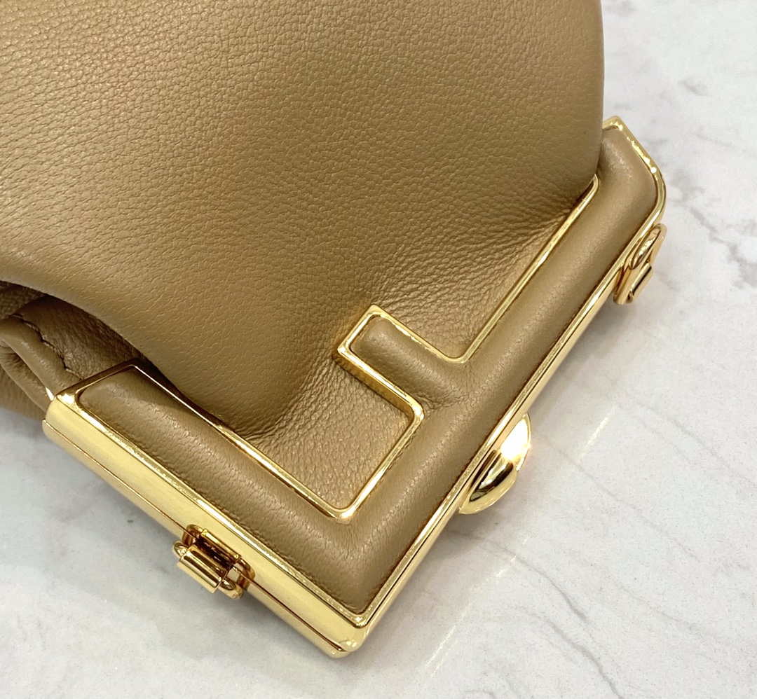 Fendi 7AS051 Nano Fendi First Charm Charm in Apricot nappa leather - Default Title - View 7