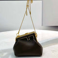 Fendi 7AS051 Nano Fendi First Charm Charm in Coffee nappa leather - Default Title - View 1