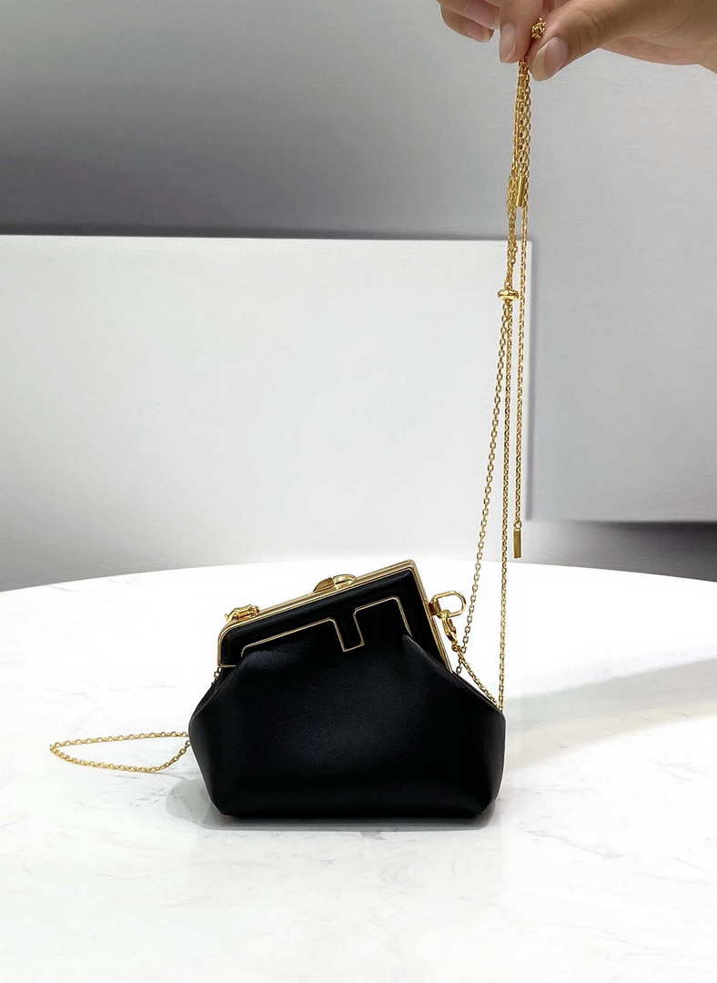 Fendi 7AS051 Nano Fendi First Charm Charm in Black nappa leather - Default Title - View 4