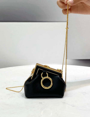 Fendi 7AS051 Nano Fendi First Charm Charm in Black nappa leather - Default Title - View 5