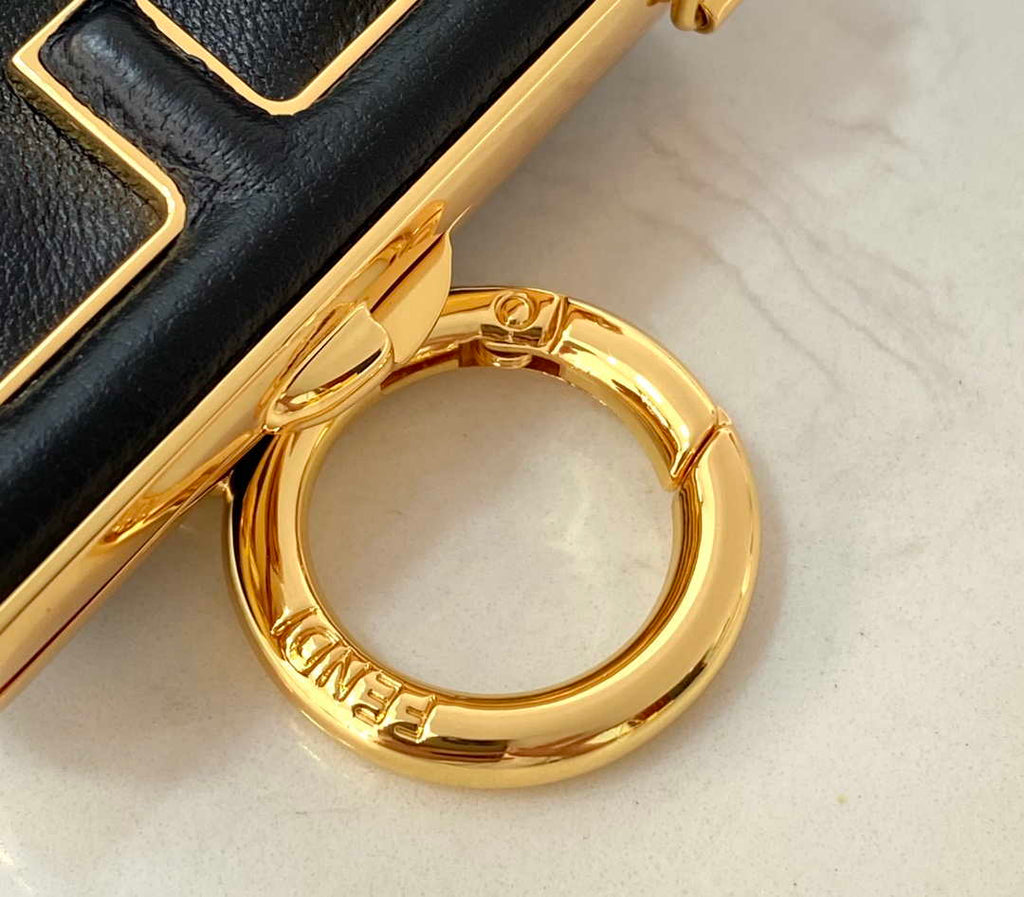 Fendi 7AS051 Nano Fendi First Charm Charm in Black nappa leather
