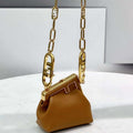 Fendi 7AS051 Nano Fendi First Charm Charm in Brown nappa leather - Default Title - View 1