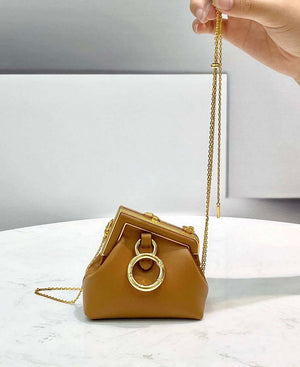 Fendi 7AS051 Nano Fendi First Charm Charm in Brown nappa leather - Default Title - View 3